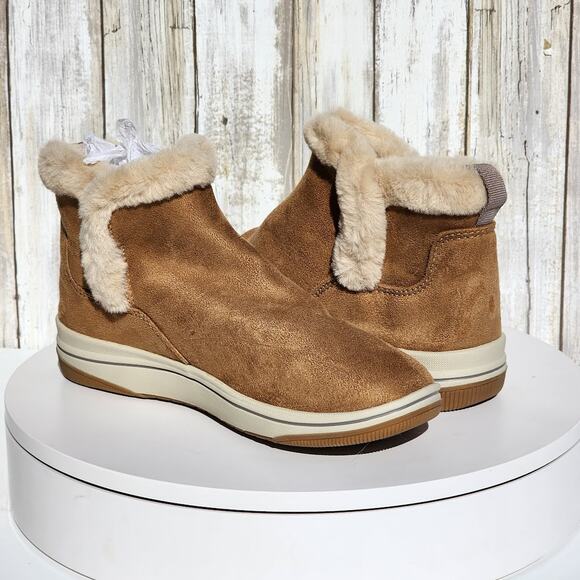 NEW - Clarks Women's Breeze Faux Fur Booties - Size 5 M - Dark Tan/ Brown - Picture 5 of 9